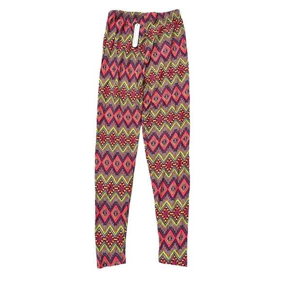 NWT Colorful Geometric Print Leggings One Size - Picture 3 of 6